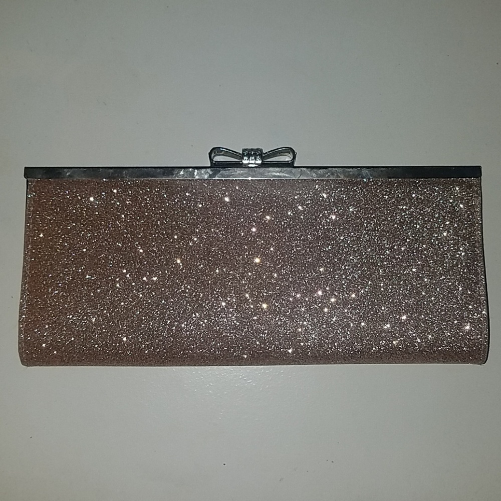 INC Rose Gold  Glitter Clutch